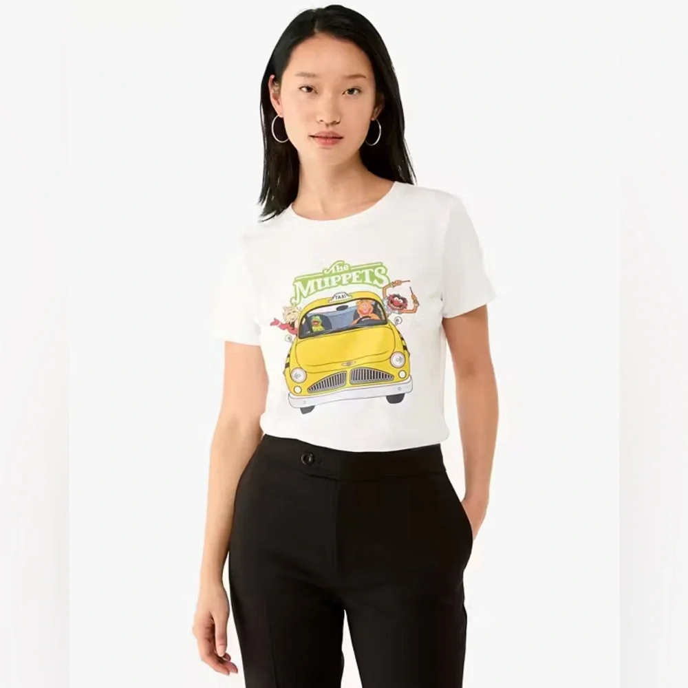 Kate Spade Muppets Taxi T Shirt Tee White XS Kermit Miss Piggy Fozzie Animal